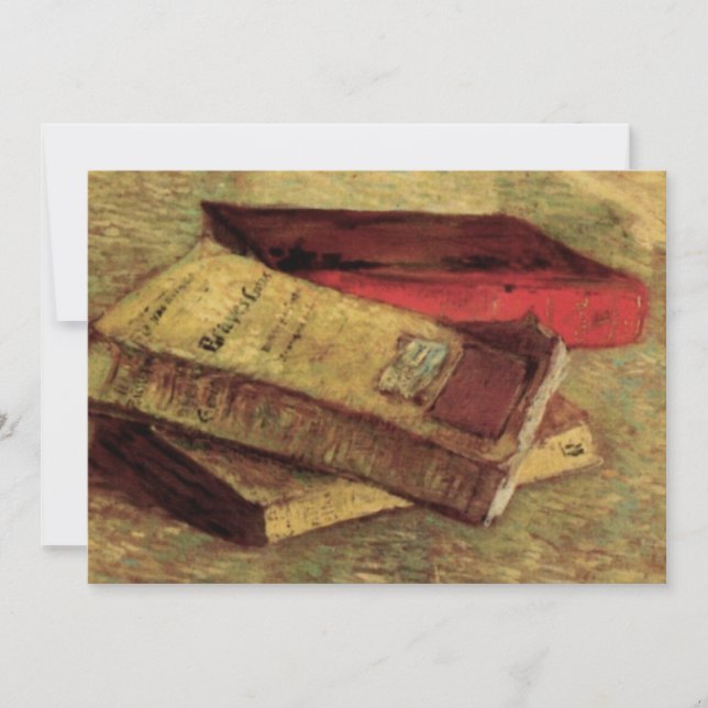 Convite Vincent van Gogh - Natureza-morta com Três Livros (Frente)