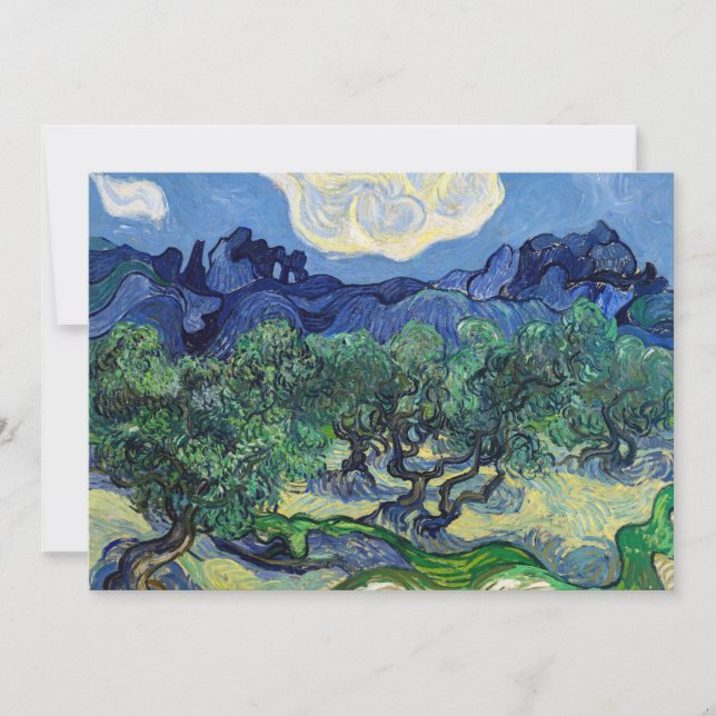 Convite Vincent van Gogh - Oliveiras com os Alpilles (Frente)
