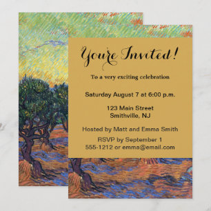 Convite Vincent Van Gogh Oliveiras Impressionismo Arte