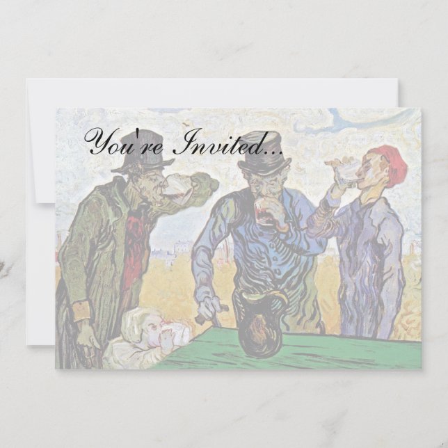 Convite Vincent Van Gogh - Os Bebedores - Arte Fina (Frente)