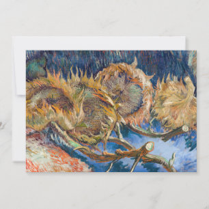 Convite Vincent van Gogh - Quatro Girassóis Cortados