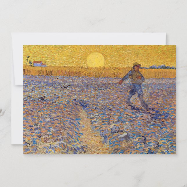 Convite Vincent van Gogh - Sower with Setting Sun (Frente)