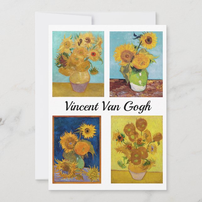 Convite Vincent Van Gogh Sunflower Serie (Frente)