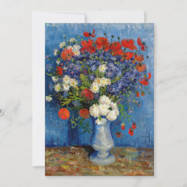 Convite Vincent van Gogh - Vase com Cornflower e Poppies