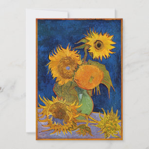 Convite Vincent van Gogh - Vaso com Cinco Girassóis