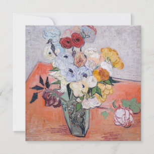 Convite Vincent van Gogh - Vaso com Rosas & Anêmonas