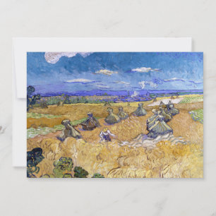 Convite Vincent van Gogh - Wheat Stacks with Reapers