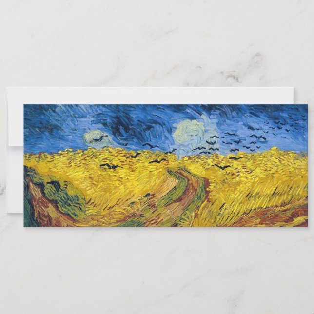 Convite Vincent van Gogh - Wheatfield com Crows (Frente)