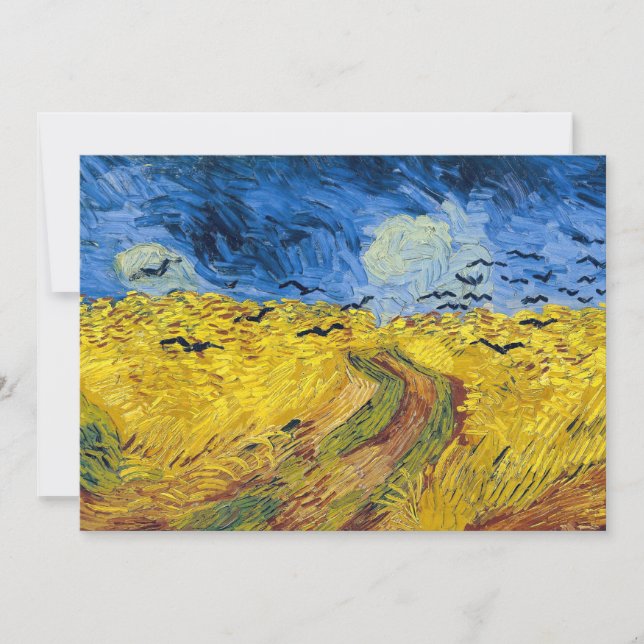 Convite Vincent van Gogh - Wheatfield com Crows (Frente)