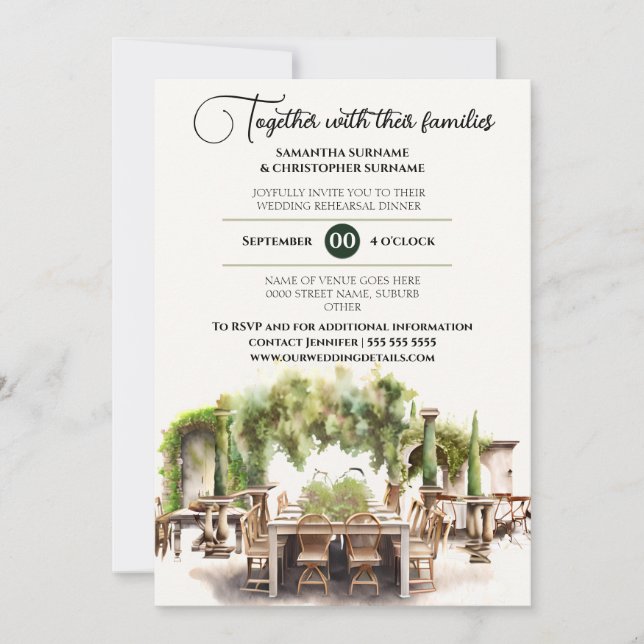 Convite Vineyard al fresco dinando vinho jante luxuoso (Frente)