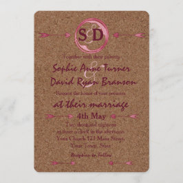 Convite Vineyard Cork Stain Red Wine Casamento