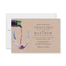 Vineyard Rustic Vineyard & Wine Glass Wedcard