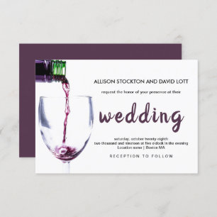 Convite Vineyard Rustic Vineyard & Wine Glass Wedcard