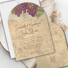 Convite Vineyard Wedding Elegant Arch Monogram