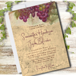 Convite Vineyard Wedding Elegant Rustic Watercolor 