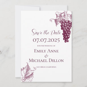 Convite Vineyard Wedding em Data