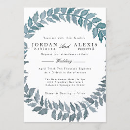 Convite Vinha Azul de Aço | Watercolor Wreath Wedding