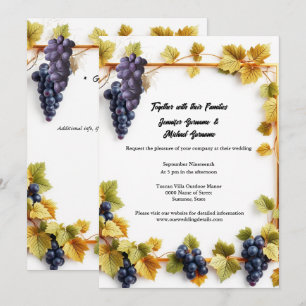 Convite Vinha casada outono uvas de outono vinhas elegânci