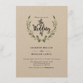 Convite Vinha de Greenery Rustic | Kraft | Casamento por A