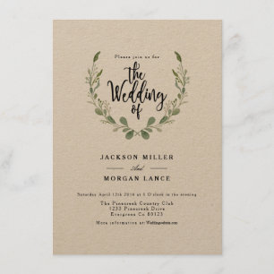 Convite Vinha de Greenery Rustic   Kraft   Casamento por A