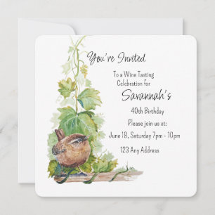 Convite Vinha do Pássaro Wren Degustação de Vinhos Anivers