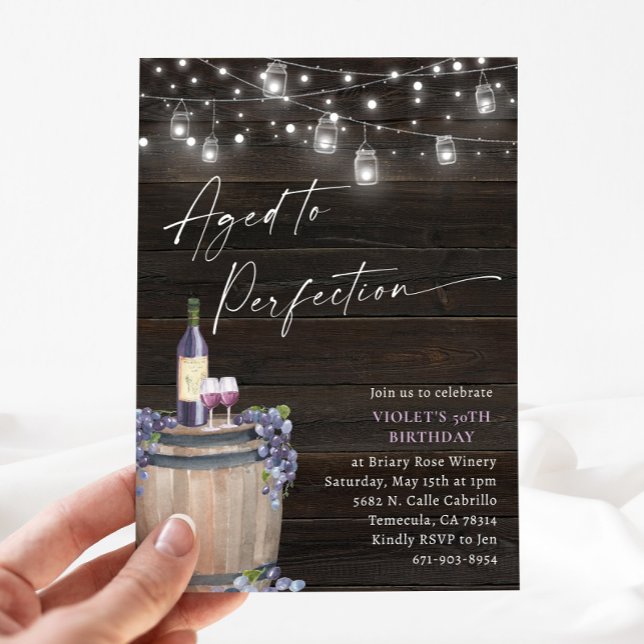 Convite Vinha Rústica Aniversário, Idade Perfeição (Criador carregado)