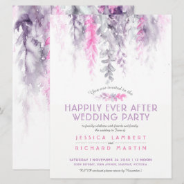 Convite Vinhas aquarelas: indigo após a festa de casamento