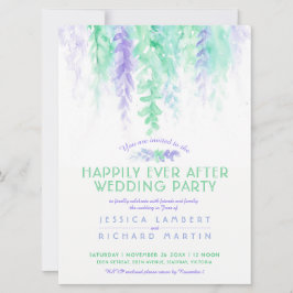 Convite Vinhas aquícolas azuis verdes após a festa de casa