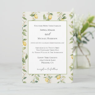Convite Vinhas de Limão Amarelo Casamento