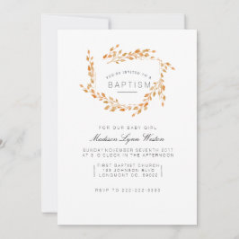 Convite Vinhas do outono | Floral Watercolor Baptism
