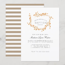 Convite Vinhas do outono | Floral Watercolor Baptism