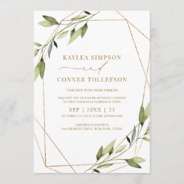 Convite Vinhas Eetéreas Geométricas Douradas