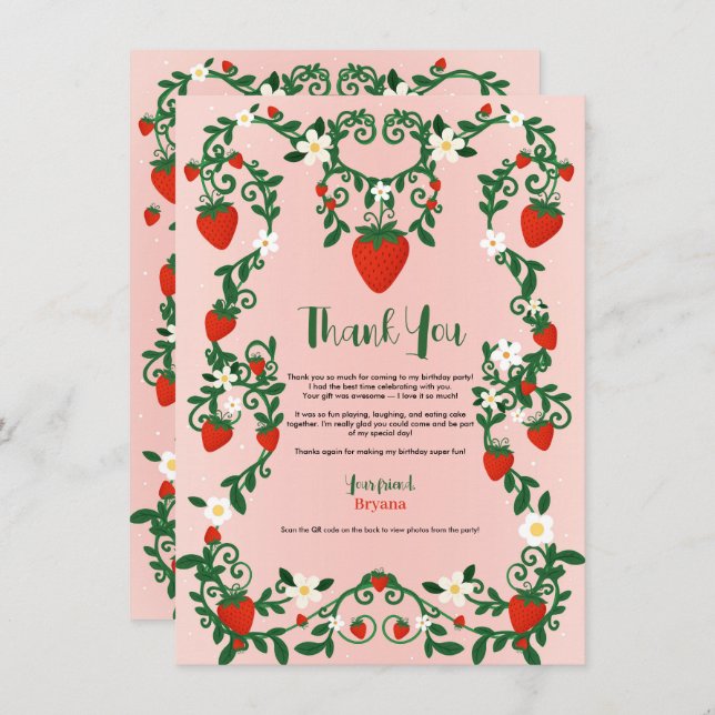 Convite Vinhas Florais Rosa E Vermelho Castanho Amoreira C (Frente/Verso)