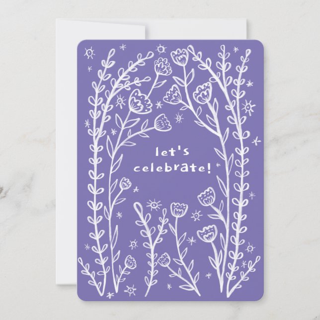 Convite Vinhas Florais Whimssso Festa de Aniversário Besti (Frente)