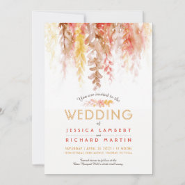 Convite Vinho castanho-alaranjado casamento outono