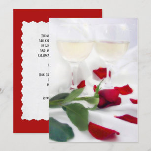 Convite Vinho de aniversário e celebração de rosa