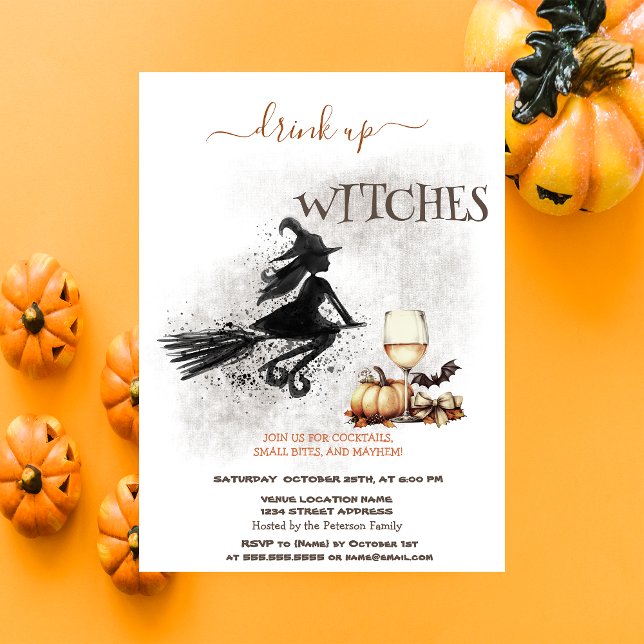 Convite Vinho de Bruxa Abóbora Arco de Halloween (Criador carregado)