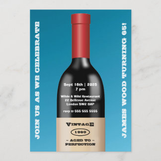 Convite Vinho de Vintagem Envelhecido | Aniversário