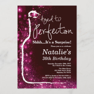 Convite Vinho do aniversário de 30 anos da surpresa