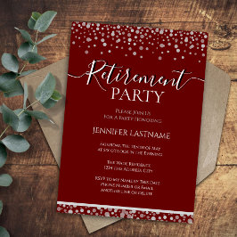 Convite Vinho do Partido da Reforma e Confetti Prateado