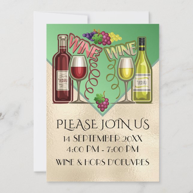 Convite Vinho e Amigos - Ver Trás - (Verso)