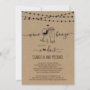 Convite Vinho e bebida antes de fazer Chá/ensaio de Casal