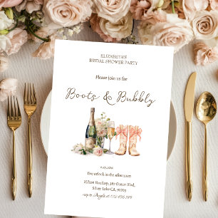 Convite Vinho em Flor de Botas e Bridal Shower Bubbly