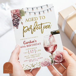 Convite Vinho Envelhecido à Perfeição Adulto Aniversário d