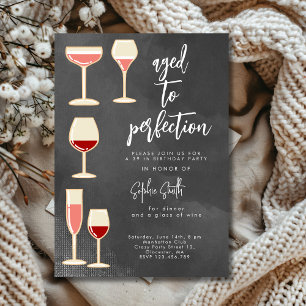 Convite Vinho envelhecido à perfeição festa de aniversário