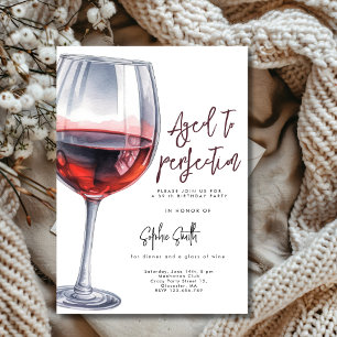 Convite Vinho envelhecido à perfeição festa de aniversário