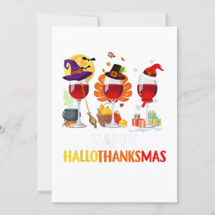 Convite vinho halloween dia de ação de graças natal feliz
