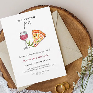 Convite Vinho & Pizza Par perfeito Festa de Noivado