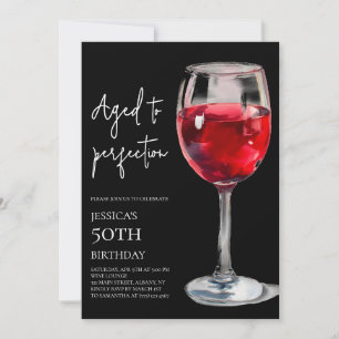 Convite Vinho Preto Envelhecido à Perfeição Aniversário de