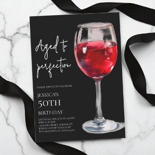 Convite Vinho Preto Envelhecido à Perfeição Aniversário de